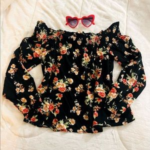 Black Floral Blouse